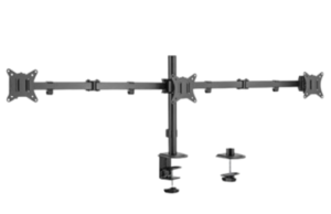 זרוע שולחנית ל-3 מסכים לגודל מסך עד 27"/ 7 ק"ג + אופציה להברגה