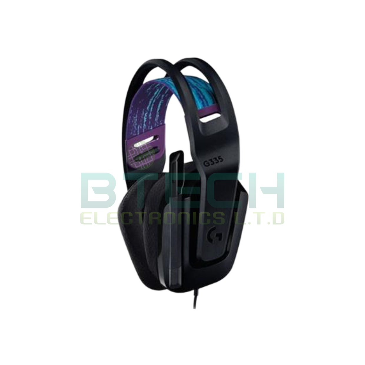 אוזניית גיימינג חוטית צבע שחור עם מיקרופון Logitech G335 שנתיים אחריות – תמונה 2