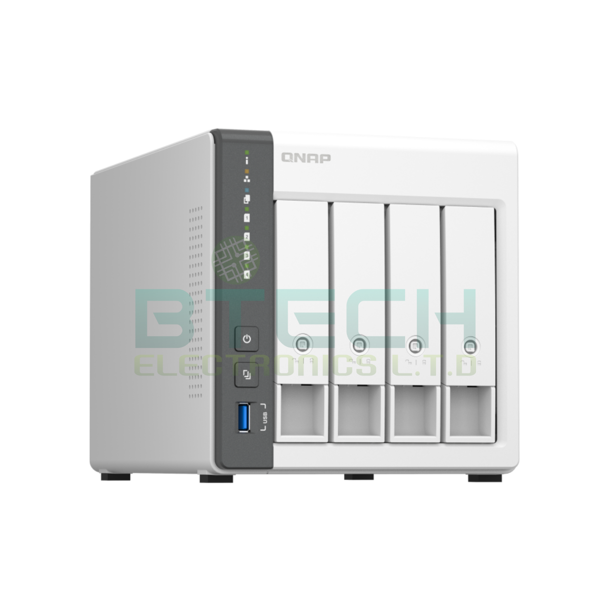 שרת אחסון לבן NAS ללא כוננים QNAP TS-433-4G 4-Bay 4GB שנתיים – תמונה 2