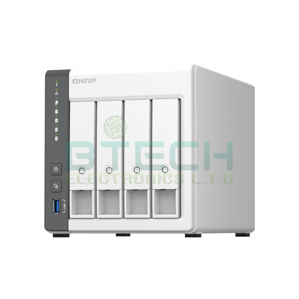 שרת אחסון לבן NAS ללא כוננים QNAP TS-433-4G 4-Bay 4GB שנתיים – תמונה 3